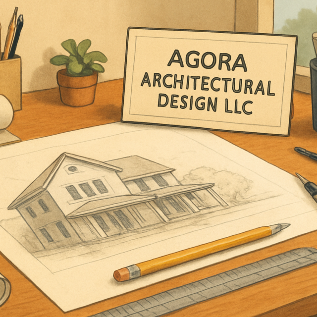 Original JustKansas illustration for Agora Architectural Design LLC