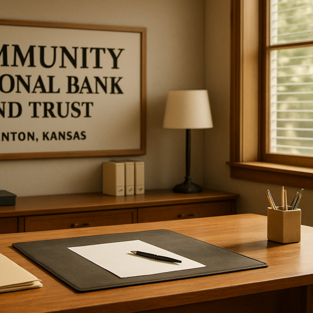 Original JustKansas illustration for Community National Bank and Trust