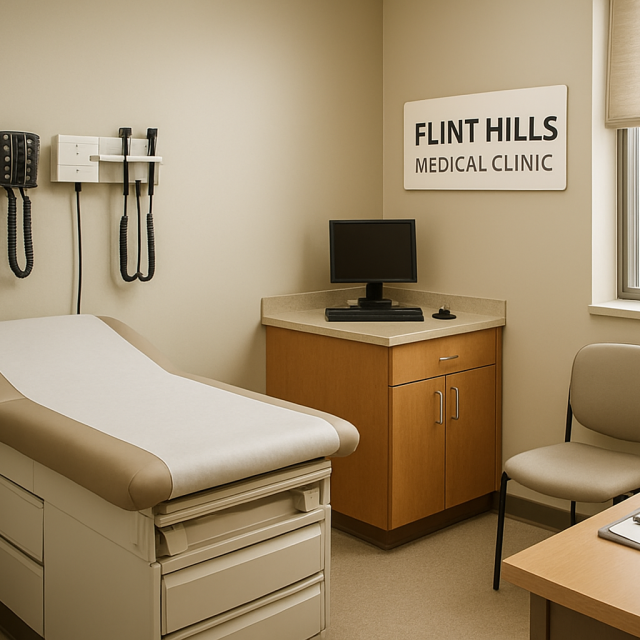 Original JustKansas illustration for Flint Hills Medical Clinic