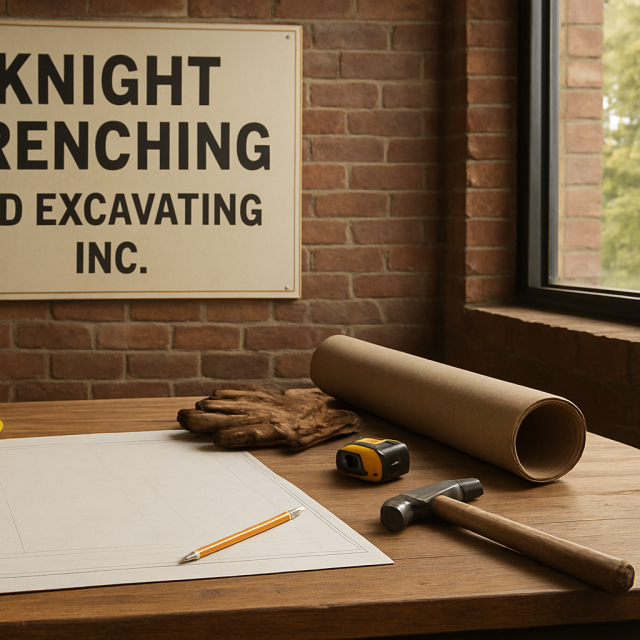 Original JustKansas illustration for Knight Trenching and Excavating Inc.