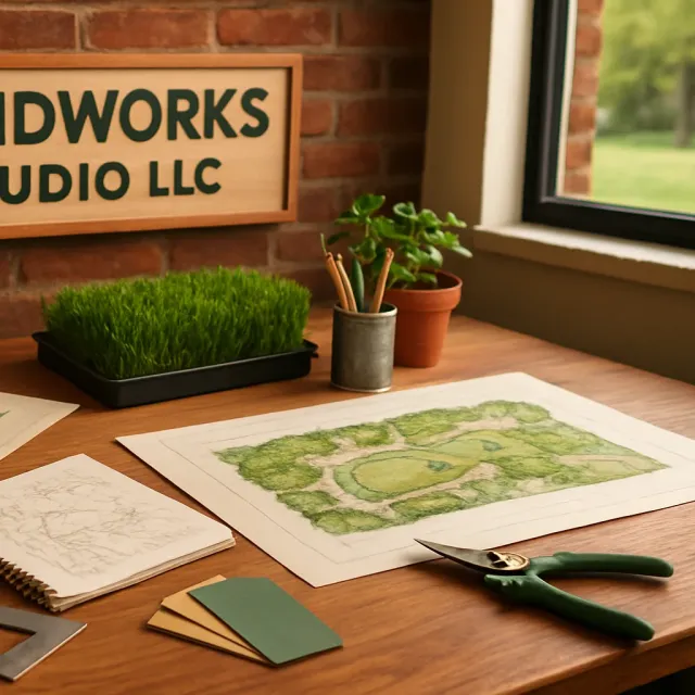 Original JustKansas illustration for Landworks Studio LLC