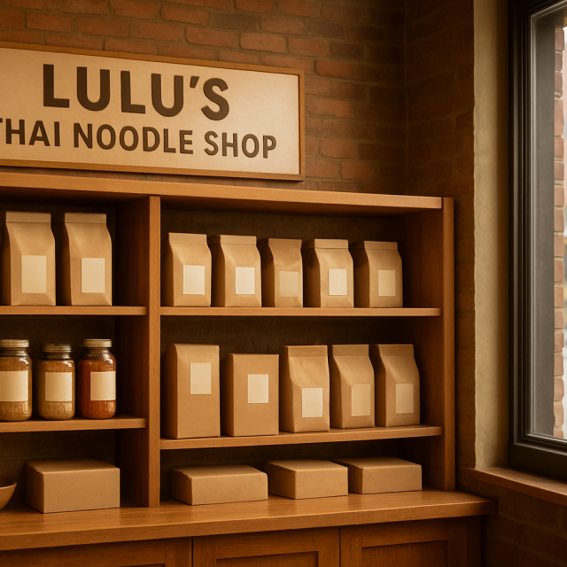 Original JustKansas illustration for Lulus Thai Noodle Shop