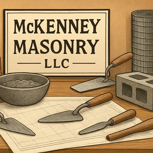 Original JustKansas illustration for McKenney Masonry LLC.