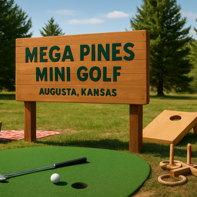 Original JustKansas illustration for Mega Pines Mini Golf