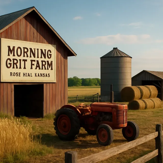 Original JustKansas illustration for Morning Grit Farm