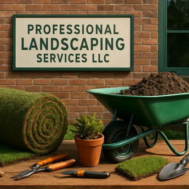 Original JustKansas illustration for Professional Landscaping Services LLC