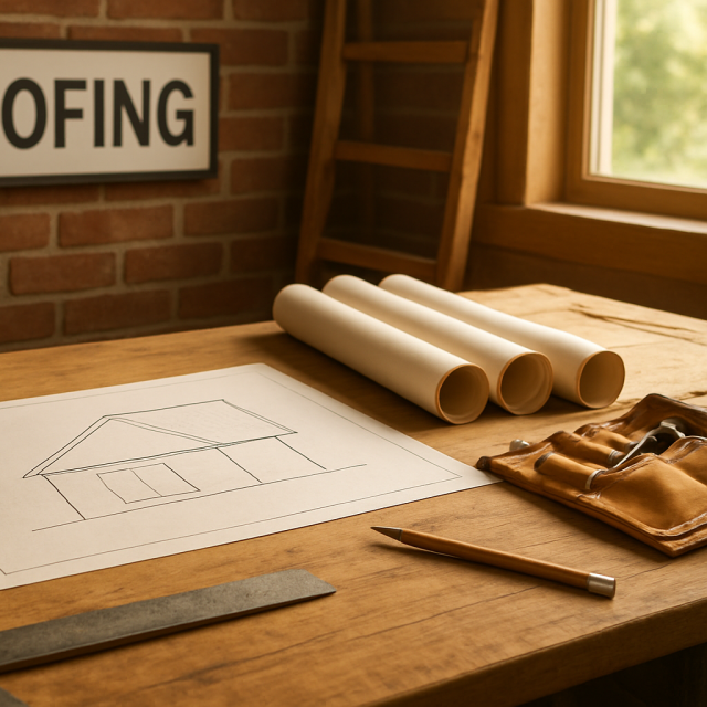 Original JustKansas illustration for Roofing