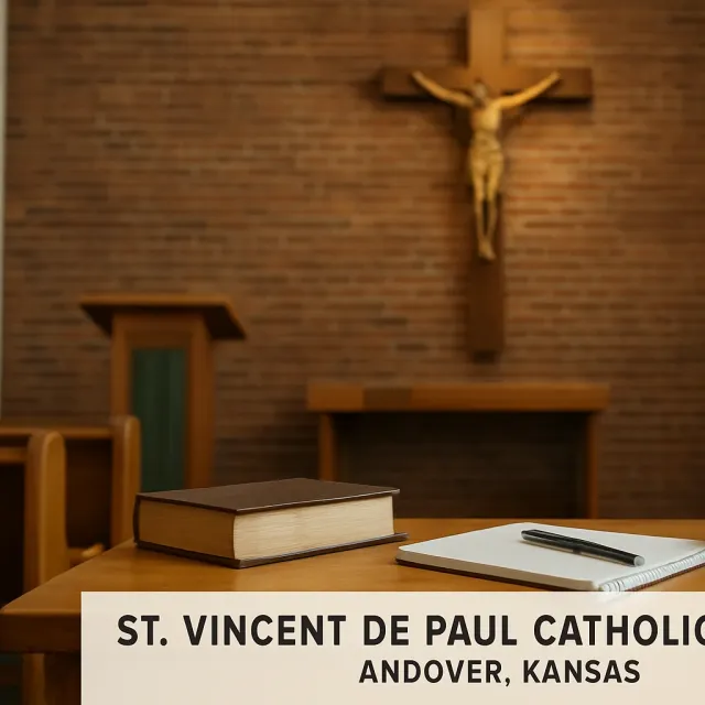 Original JustKansas illustration for St. Vincent de Paul Catholic Church