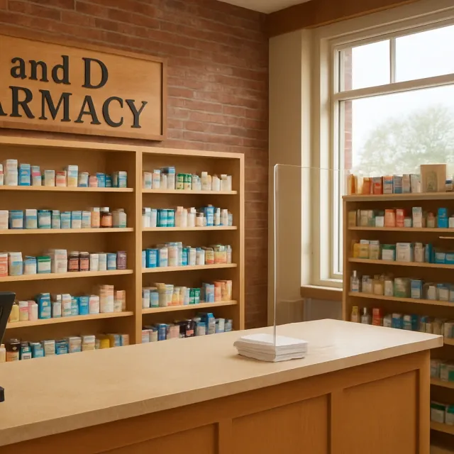Original JustKansas illustration for K' an D' Pharmacy