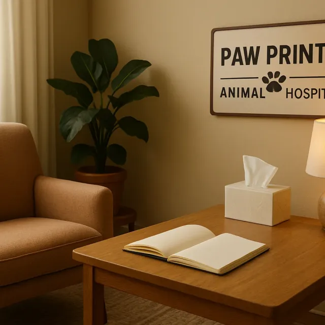 Original JustKansas illustration for Paw Prints Animal Hospital