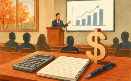 Original JustKansas illustration for Economics Seminar and Guest Speaker