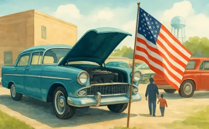 Original JustKansas illustration for Father's Day Car Show