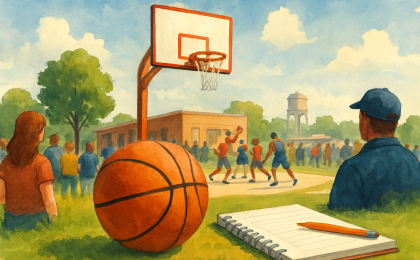 Original JustKansas illustration for MAYB Basketball Tournament