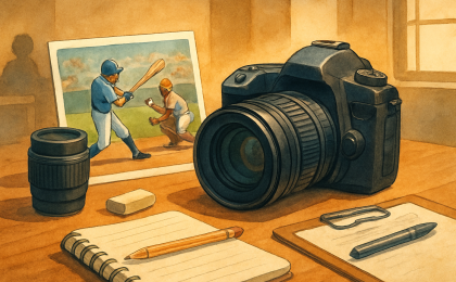 Original JustKansas illustration for Sports Photography Workshop