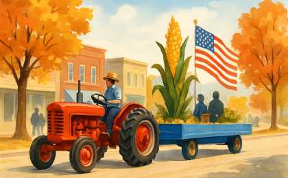Original JustKansas illustration for Tri Rivers Fair Parade