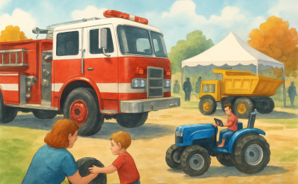 Original JustKansas illustration for Tri Rivers Fair Touch-a-Truck