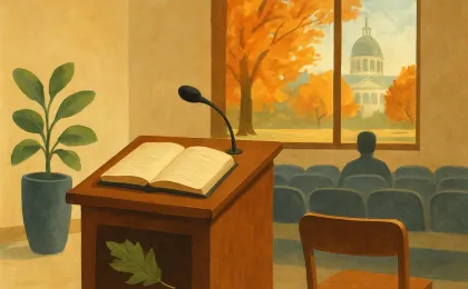 Original JustKansas illustration for Russell Jacobs Lecture in Philosophy