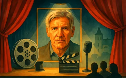 Original JustKansas illustration for Harrison Ford Comes To Wichita Film Screening World Premiere