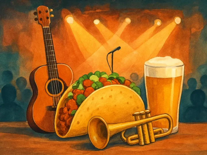 Original JustKansas illustration for Wichita Taco Fest 2026