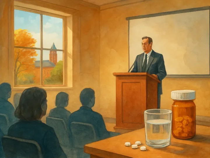 Original JustKansas illustration for Cofrin Logan Center for Addiction Research Lecture Series at Dole Human Development Center