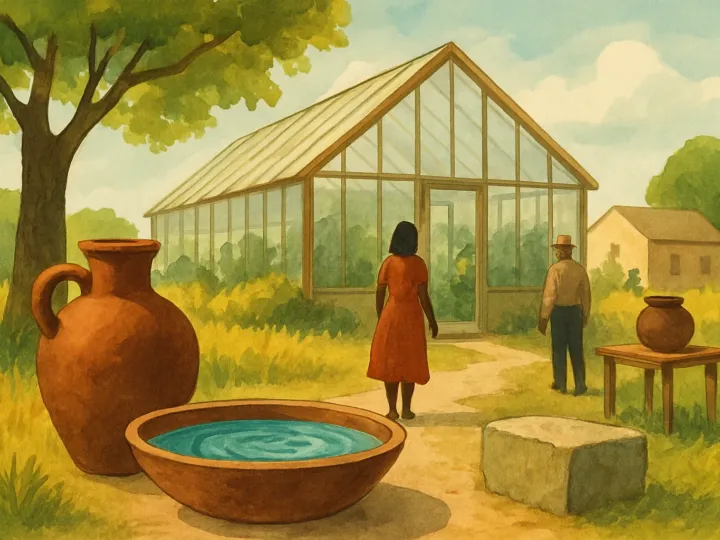 Original JustKansas illustration for Community Days at The Land Institute: House of Water