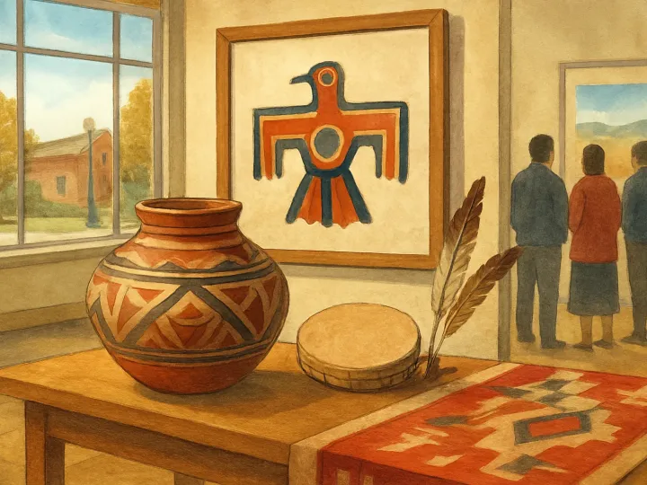 Original JustKansas illustration for Home/Land: Wahzhazhe Artists Speak
