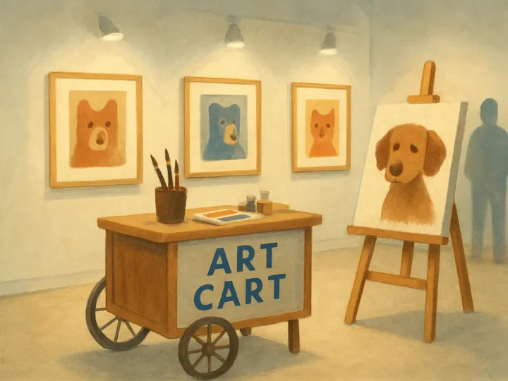 Original JustKansas illustration for Art Cart: Animal Portraits
