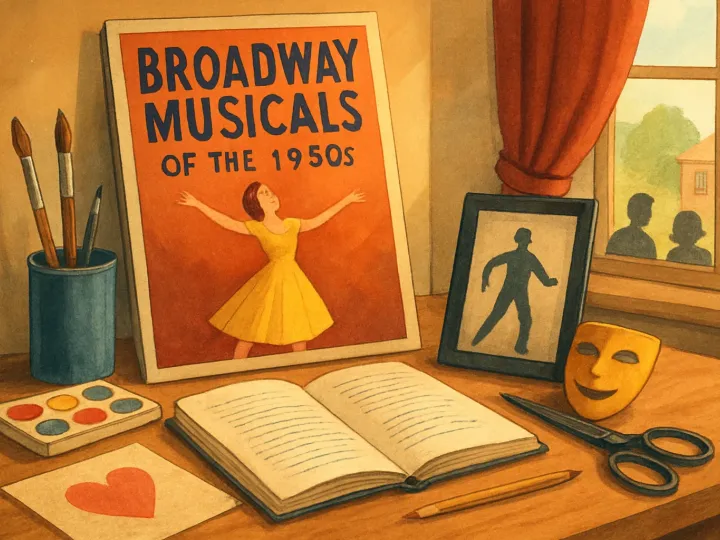 Original JustKansas illustration for Broadway Musicals of the 1950s at Brewster Place Cultural Arts Center