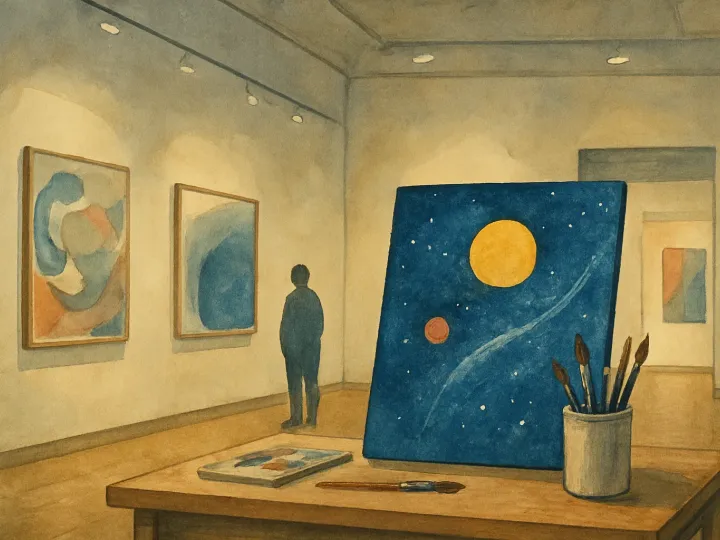 Original JustKansas illustration for Haricombe Gallery Exhibit | Ad Astra: A Kansas Story Written in the Stars at Watson Library