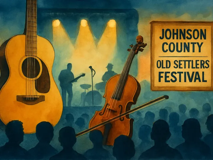 Original JustKansas illustration for Johnson County Old Settlers Festival
