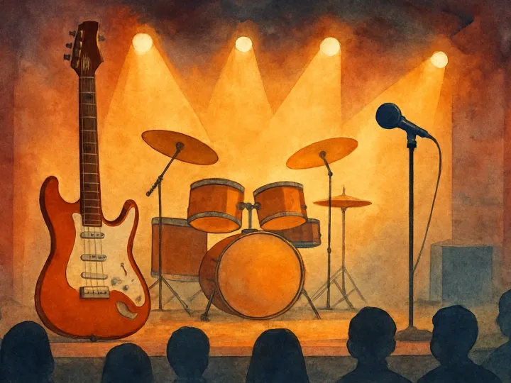 Original JustKansas illustration for Live Concert - Forrest McCurren & The Daily Special Band