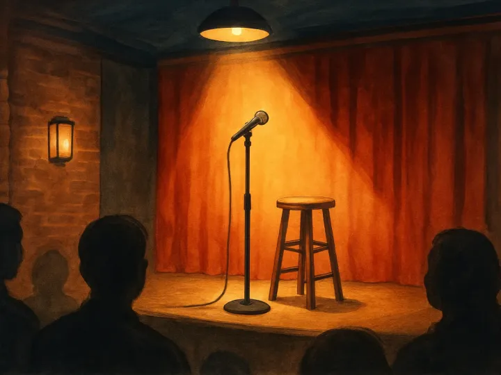 Original JustKansas illustration for Live Improv Comedy with Speakeasy at Flying Pig Improv
