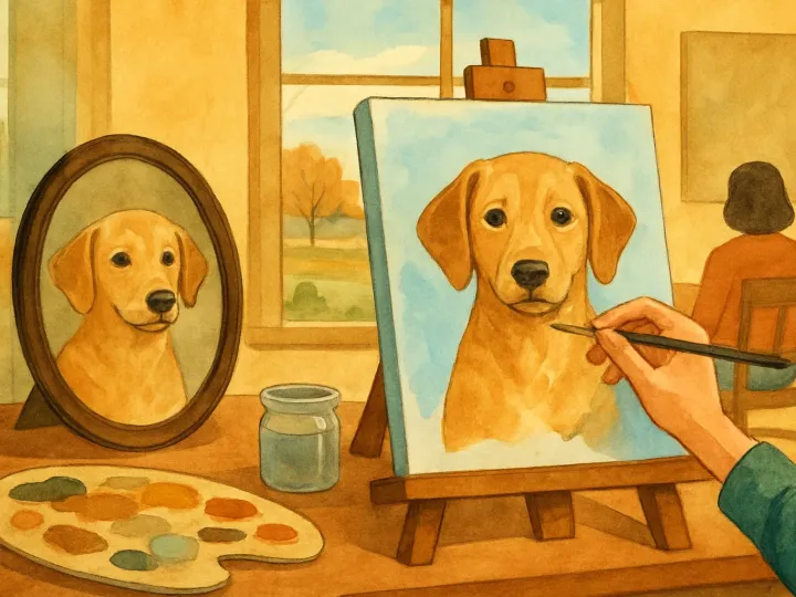 Original JustKansas illustration for Tini Bestie Portrait Painting