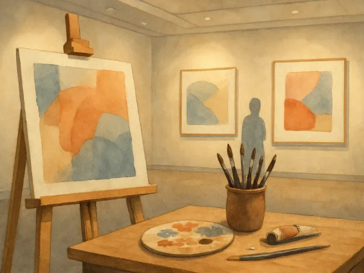 Original JustKansas illustration for Unfinished Work at Mark A. Chapman Gallery, Willard Hall
