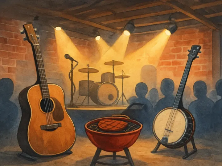 Original JustKansas illustration for Bricks, Broncs & BBQ