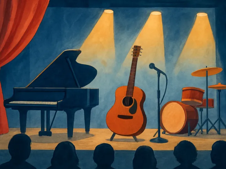 Original JustKansas illustration for KU Theatre presents: Songs for a New World