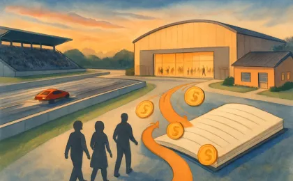 Conceptual illustration showing how visitor-driven revenue could flow into bond repayment for an events complex.