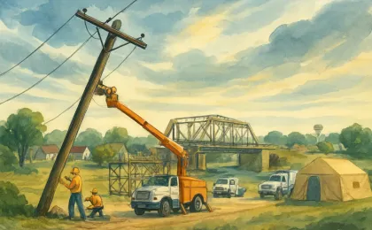 Crews repairing utility and infrastructure damage after severe storms in rural Kansas