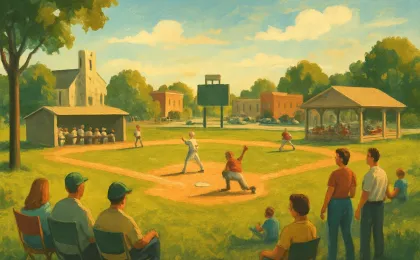 Community baseball fans watch a local team begin a state tournament at a park near the field