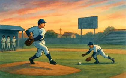 Youth baseball action during a two-game doubleheader at a community park