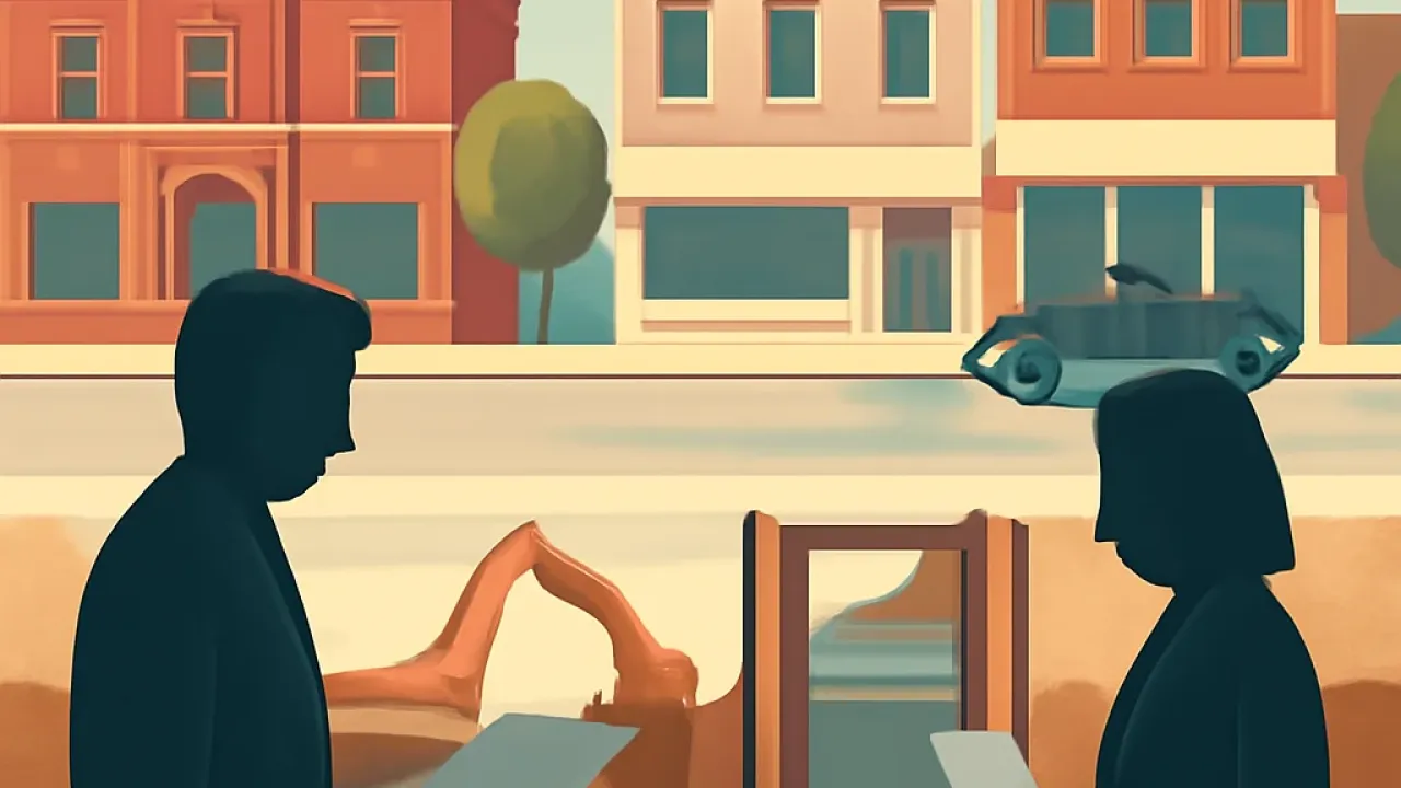 Illustration of a town street with underground construction activity suggested by heavy equipment and structural supports, alongside generic finance paperwork in the foreground.
