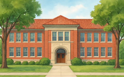 Original JustKansas illustration for Brown v. Board of Education National Historical Park.