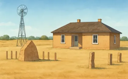 Original JustKansas illustration for Adobe House