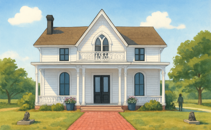 Original JustKansas illustration for Amelia Earhart Birthplace Museum