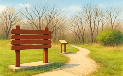 Original JustKansas illustration for Ancient Trees of the Cross Timbers Trail