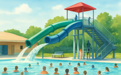 Original JustKansas illustration for Blaisdell Family Aquatic Center
