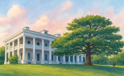 Original JustKansas illustration for Brown Mansion