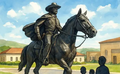 Original JustKansas illustration for Buffalo Bill Bronze Sculpture