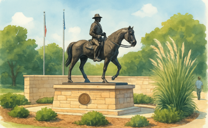Original JustKansas illustration for Buffalo Soldier Memorial