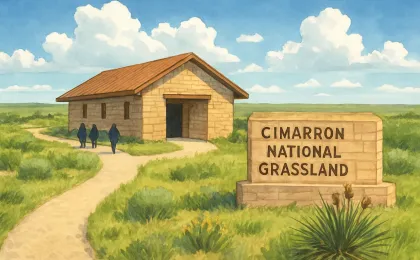 Original JustKansas illustration for Cimarron National Grassland